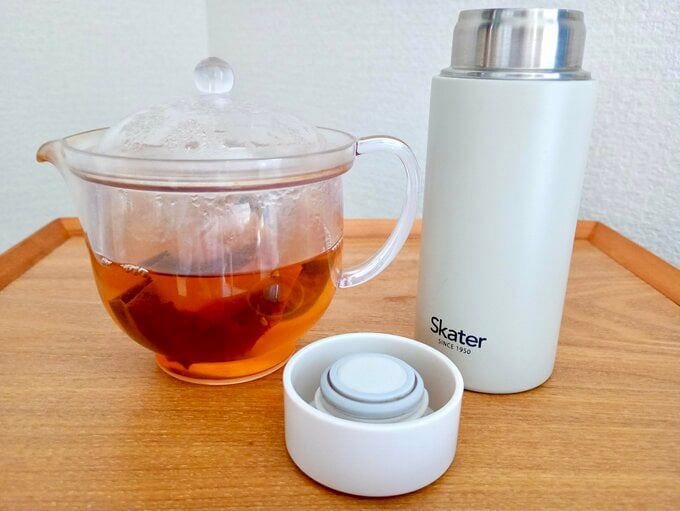 250mL入りのマイ水筒。紅茶を入れて数時間後も楽しめます