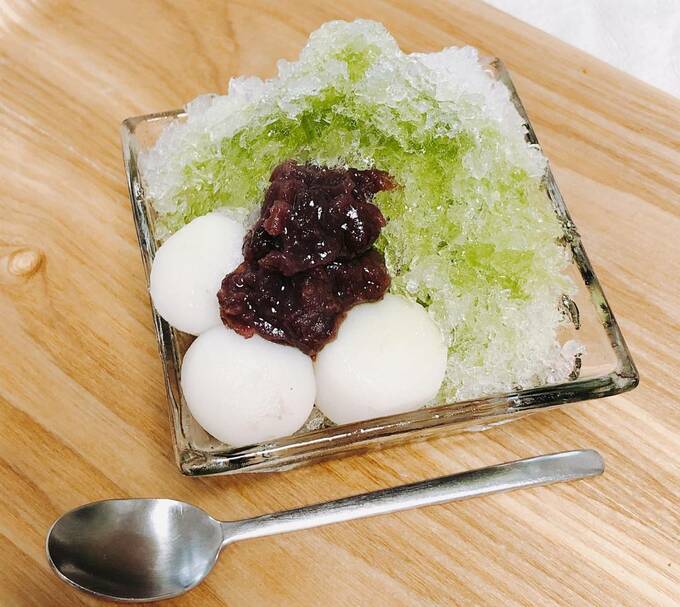 かき氷に白玉