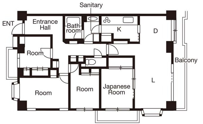 リノベーション前の間取り図