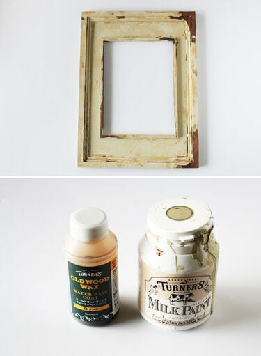 アートフレームをアンティーク風に塗装