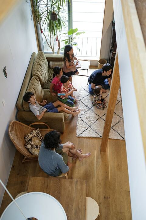 2階から見下ろしたリビング