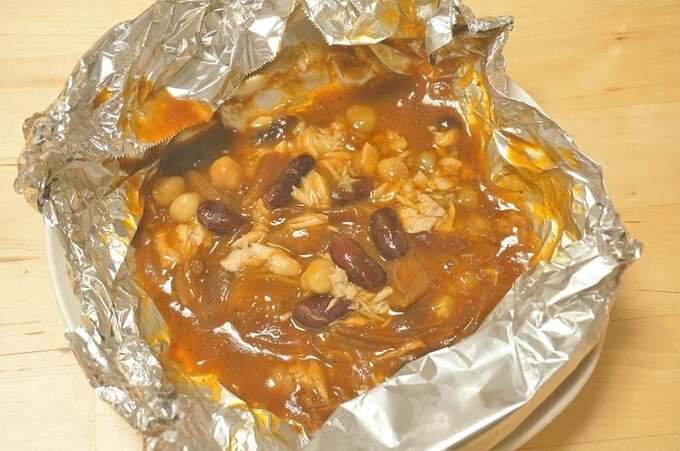 アルミホイルを開けた状態