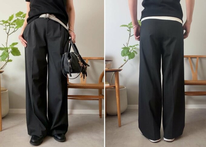 なつきさんユニクロ「スマートワイドストレートパンツ」