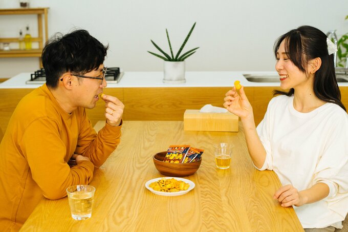 食べているところ