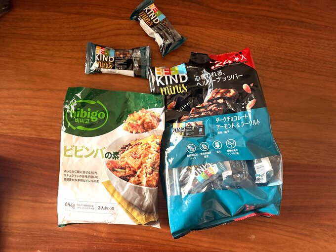 ビビンバの素とチョコレートバー