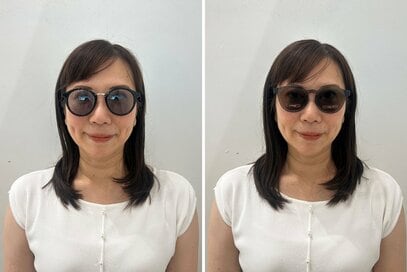 「サングラスをかけると怖い印象になる」悩みを解決。濃いめカラーでも「ブラウン」なら軽やかに