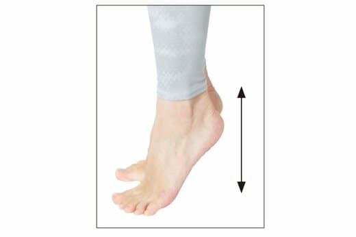 かかとを上げている様子