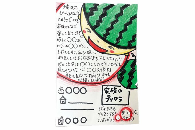 スイカのイラストが目を惹く懸賞ハガキ