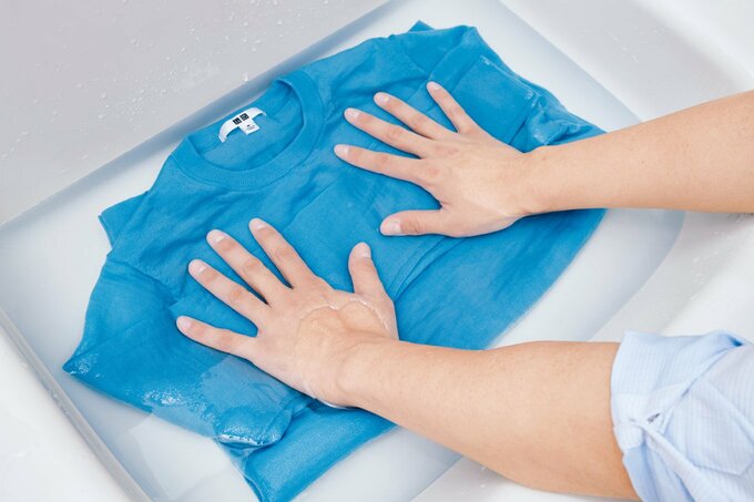 すすぎのとき、湯の温度が変わらないように