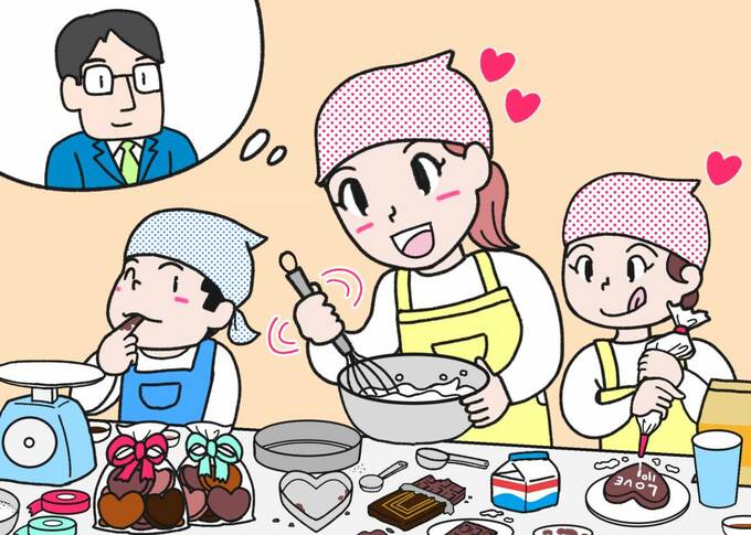 バレンタインチョコづくり間違い探し1