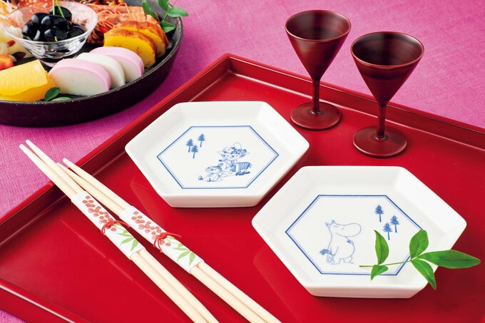 MOOMIN 磁器の六角皿豪華2枚セット