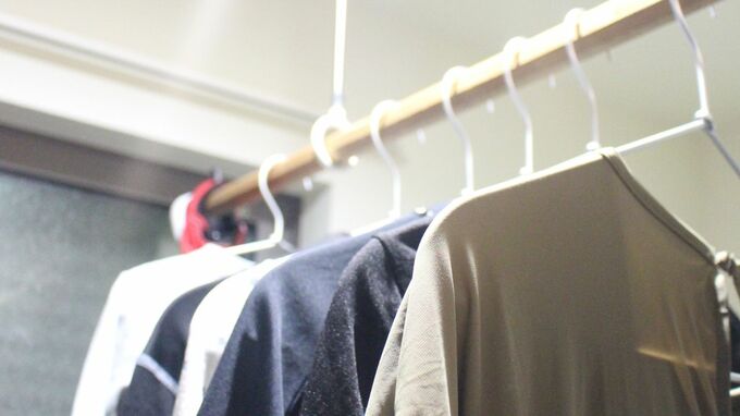 洗濯物が干されている