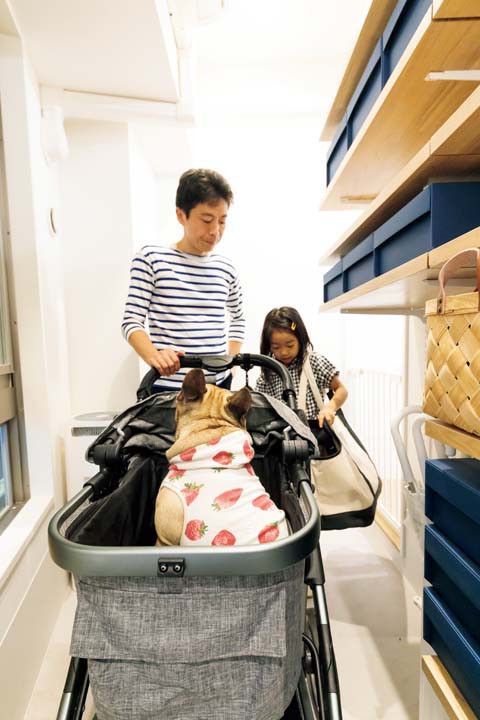 ペットカートごと入れる広い玄関土間