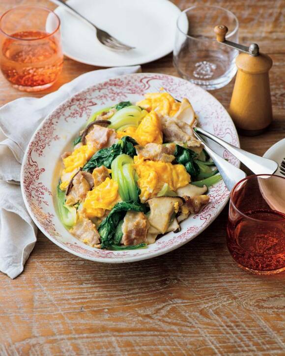 卵とチンゲンサイ