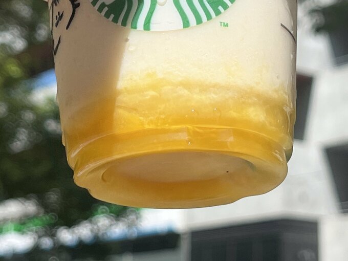 オリエンタル マンゴー&ティー フラペチーノ 底