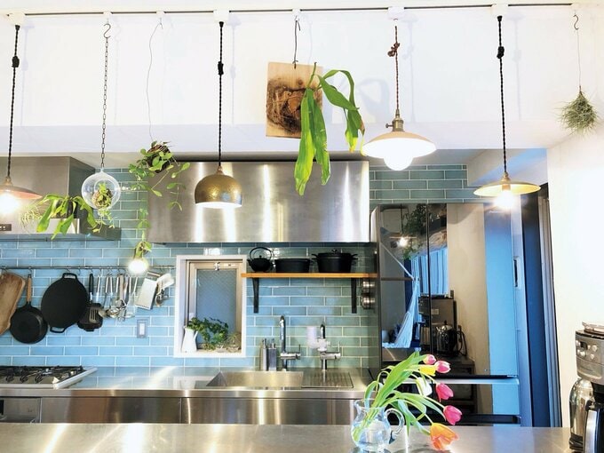 多肉植物のあるキッチン