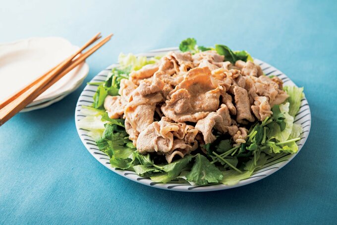 野菜たっぷり豚しゃぶ豆乳ゴマダレ