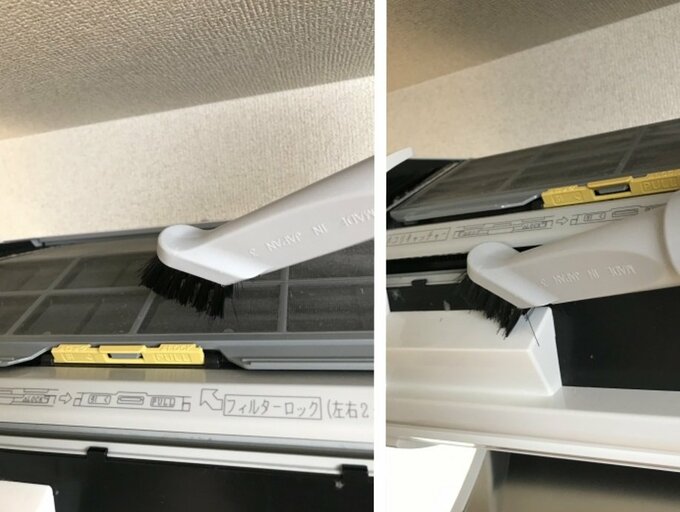 フィルターを外す前も掃除機でホコリを吸引