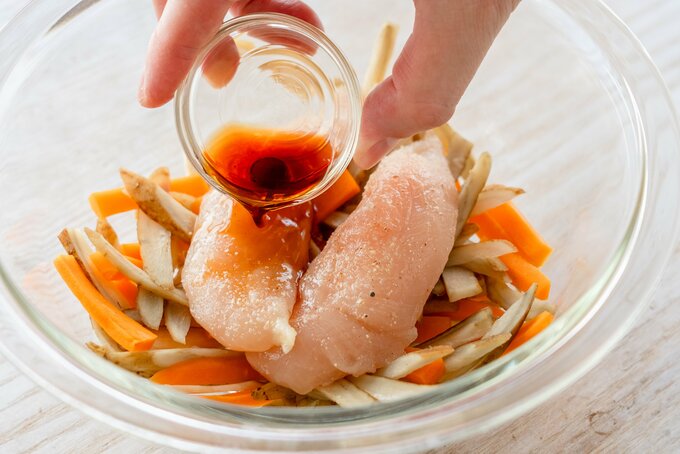 ポン酢をかける