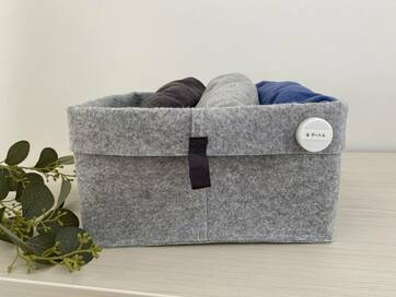 100円マグネットで簡単ラベリング。布製ボックスにつけるとワンポイントに