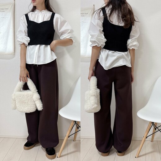 ブラウン合わせファッション