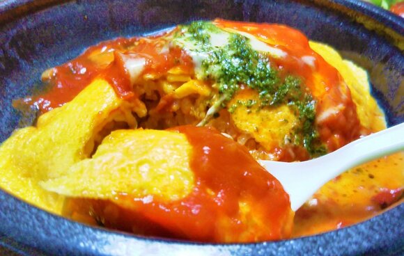 高リコピントマトのチーズオムライス