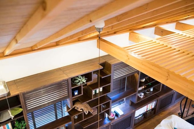 猫寝天井から3Dソフトを使って設計した棚