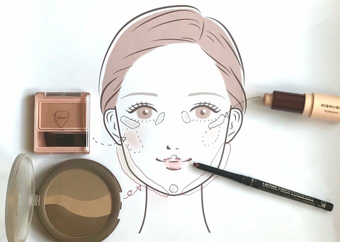 メイクをした女性のイラスト