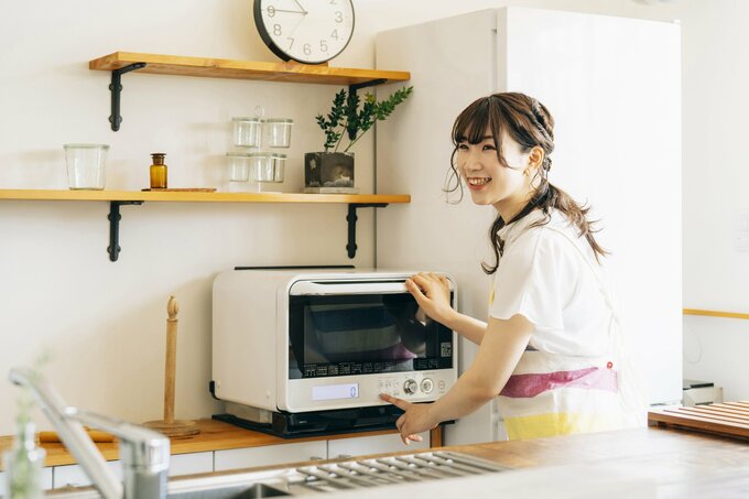 電子レンジと女性