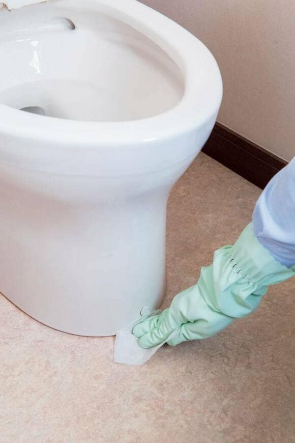 便器のフチを掃除