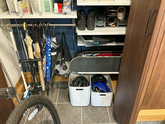 土間の収納スペースがあると便利