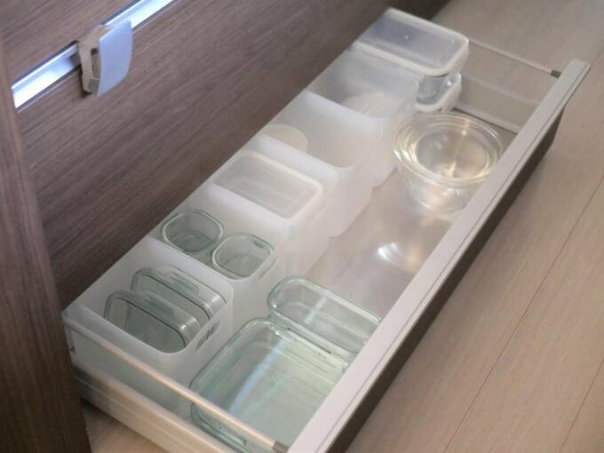 保存容器の大きさ別に収納