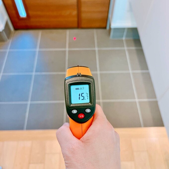 作業前の土間の温度