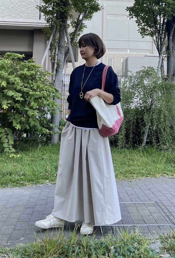 河村さんユニクロのスウェットコーデ1