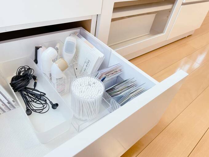 引き出しに綿棒など