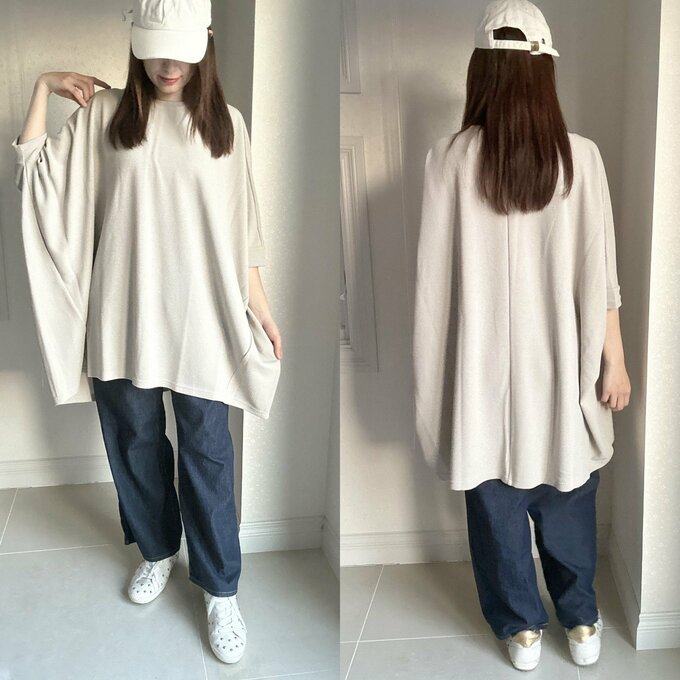 ビッグシルエットカットソーライトグレー