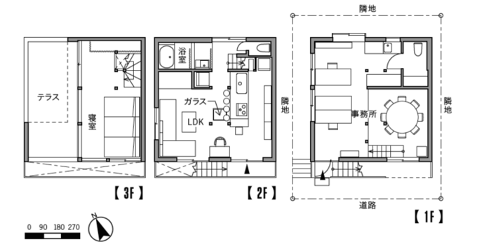 河内さん宅の間取図と配置図