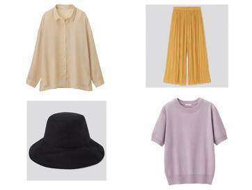 GUの1990円シアーシャツ。長袖でも涼しげで今年っぽい