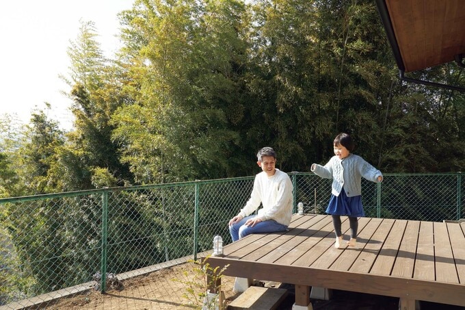 ウッドデッキは家族のイベントスペース