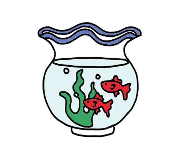 金魚鉢のイラスト