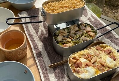 100円グッズで始める「キャンプ飯」。おいしくて災害時にも役立つ