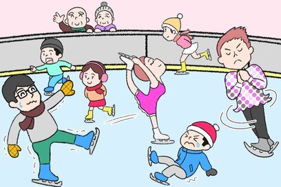 密なスケート場にて…なにかが違う？5つ見つけたらエラい間違い探し