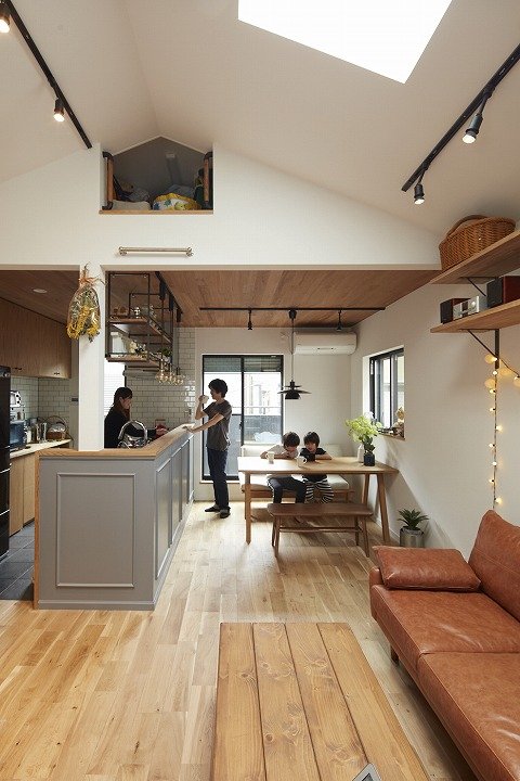 天窓を付けたLDK