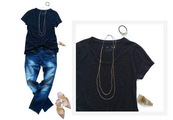 大人のTシャツコーデに