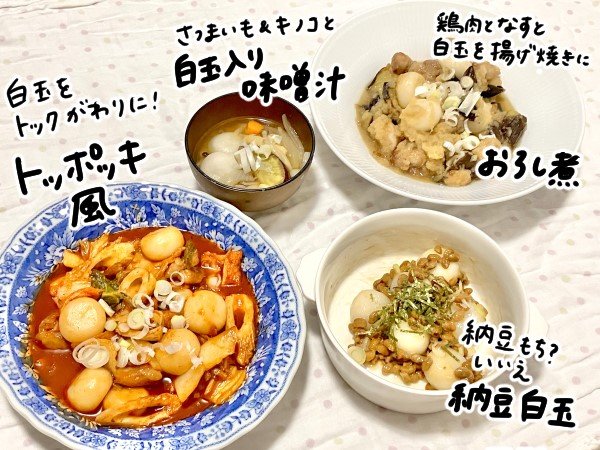 みそ汁、おろし、納豆、トッポギ