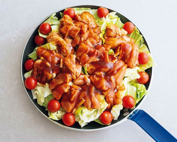 フライパンに入れて蒸す