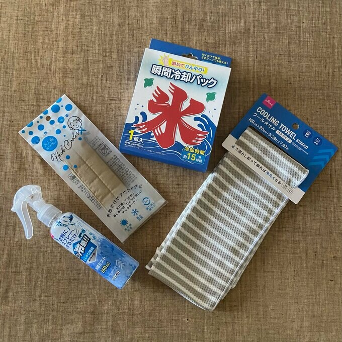 ダイソーの冷感グッズ4つ