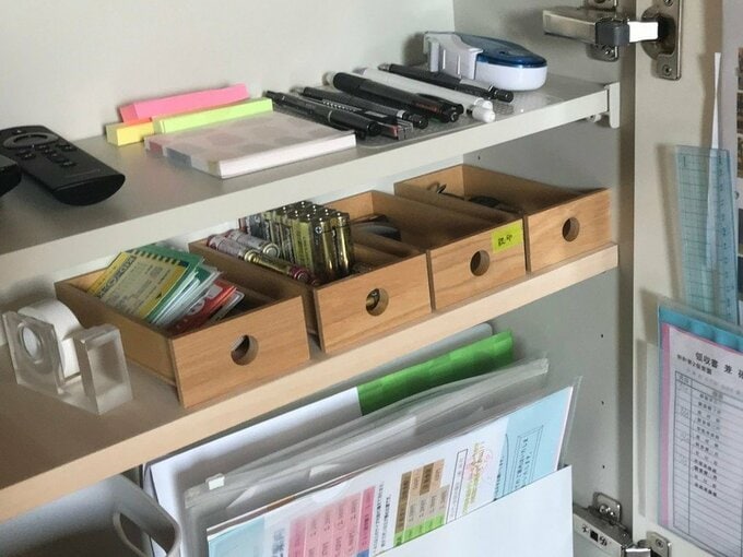 木製引き出しの収納例