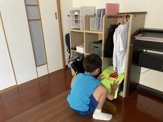 ランドセルも定位置に