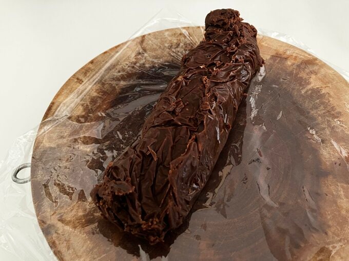 ラップの跡がついた